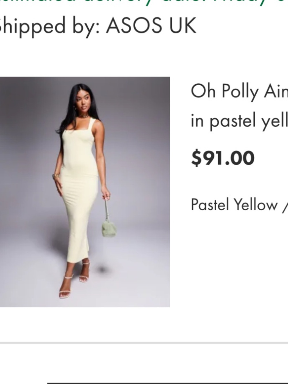 Oh Polly Pastel Yellow Jersey Midaxi Dress with Scoop Neck